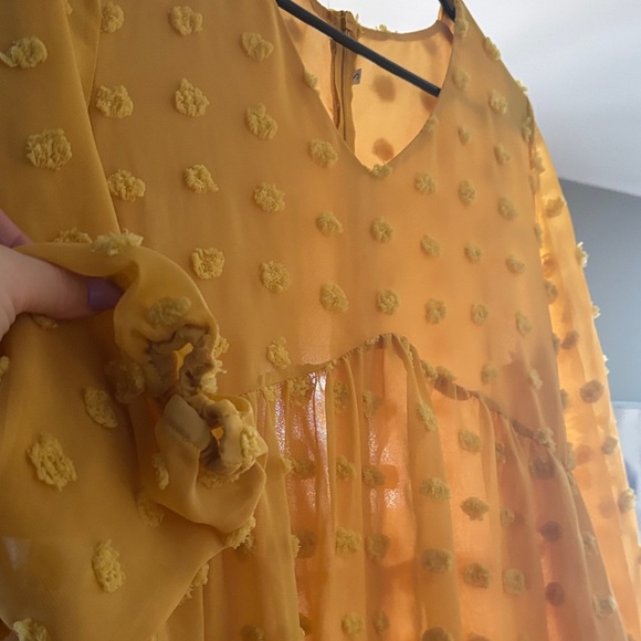 Yellow Polka Dot Sheer Dress or Lingerie Piece - Picture 3 of 5